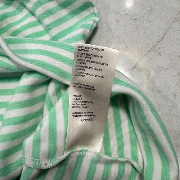 Maeve Cotton Tank Top Green & White Striped Women's XL French Coastal Spring - Picture 11 of 12